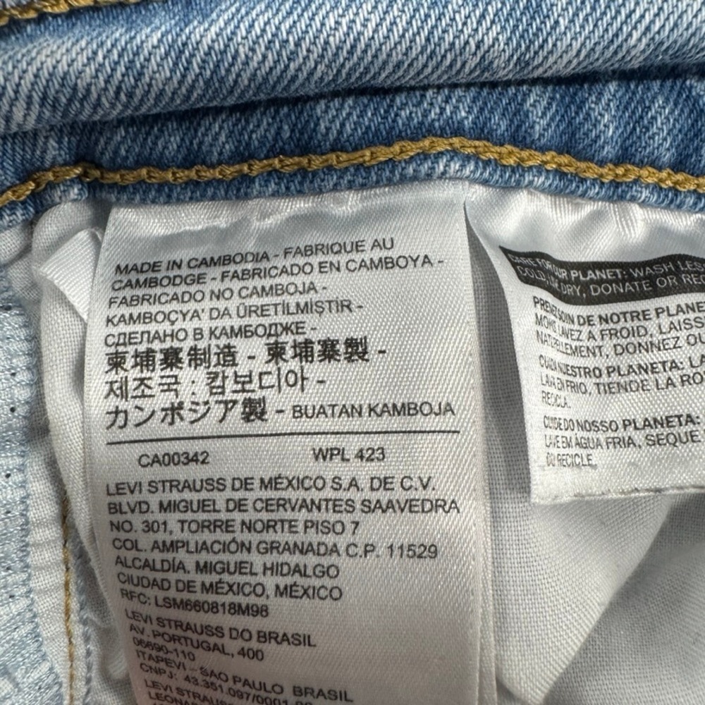 Levis Premium Ribcage Straight Jeans Light Wash Denim High Rise Size 26 - Picture 5 of 12